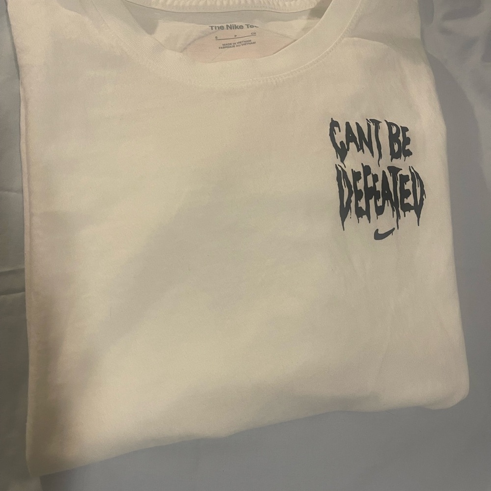 Nike White 'Can't Be Defeated' Women’s Long Sleeve Tee NWOT